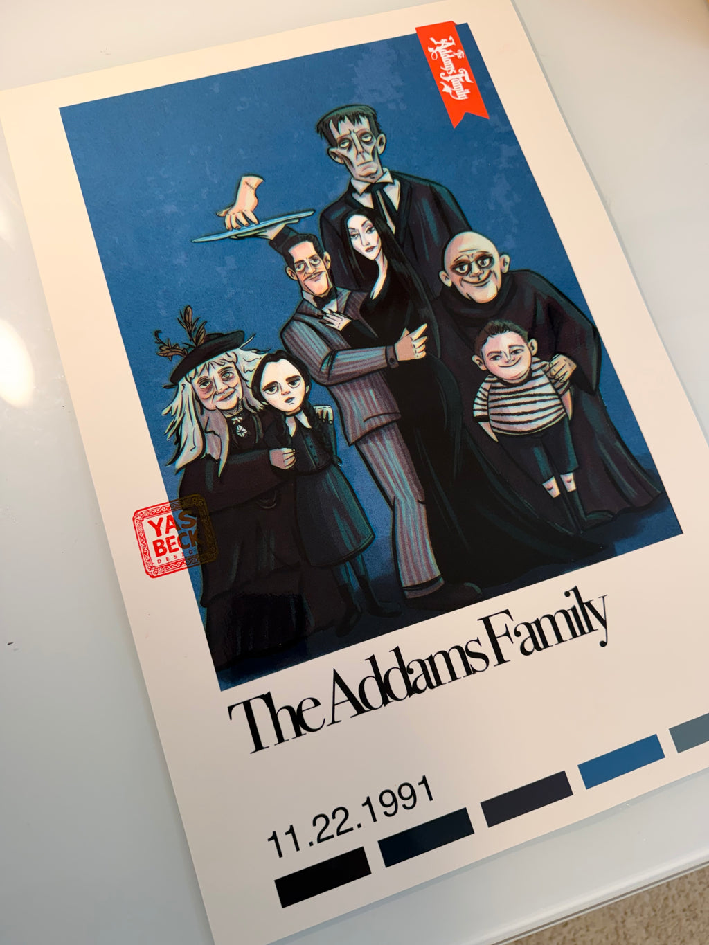 Addam’s Family illustration Poster Wall Art