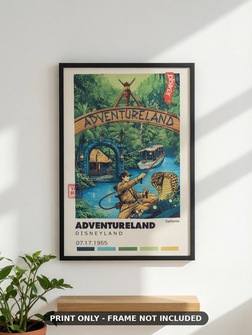 Adventureland Poster, Disneyland Wall Art in Glossy Print poster print - fan art wall decor, photo of the print