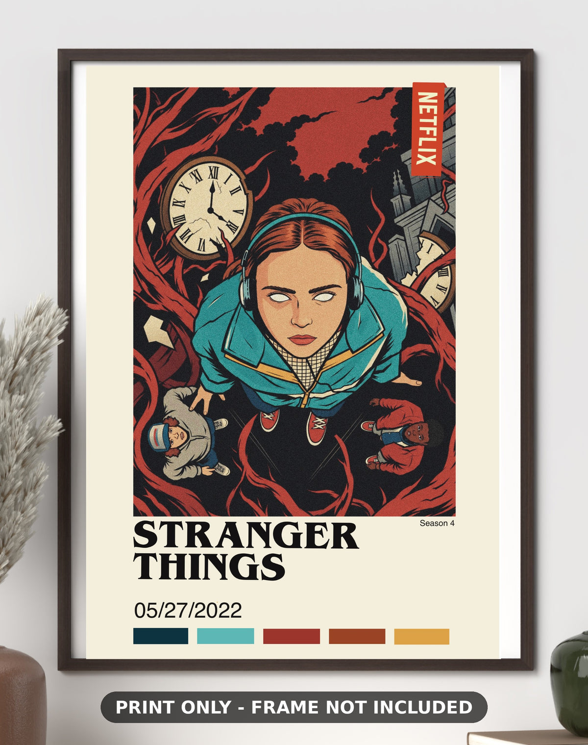 Stranger Things MAX Poster Art Wall season 4 Netflix Vecna poster print - fan art wall decor on glossy photo paper