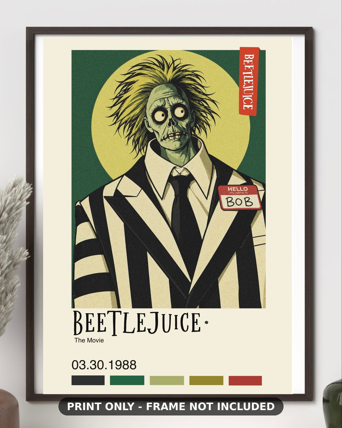 Beetle Juice Movie Poster Wall Art poster print - fan art wall decor on glossy photo paper