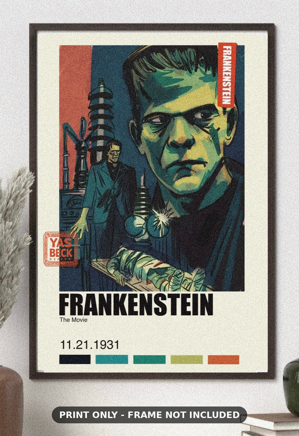 Frankenstein Movie 1931 Poster Wall Art poster print - fan art wall decor on glossy photo paper