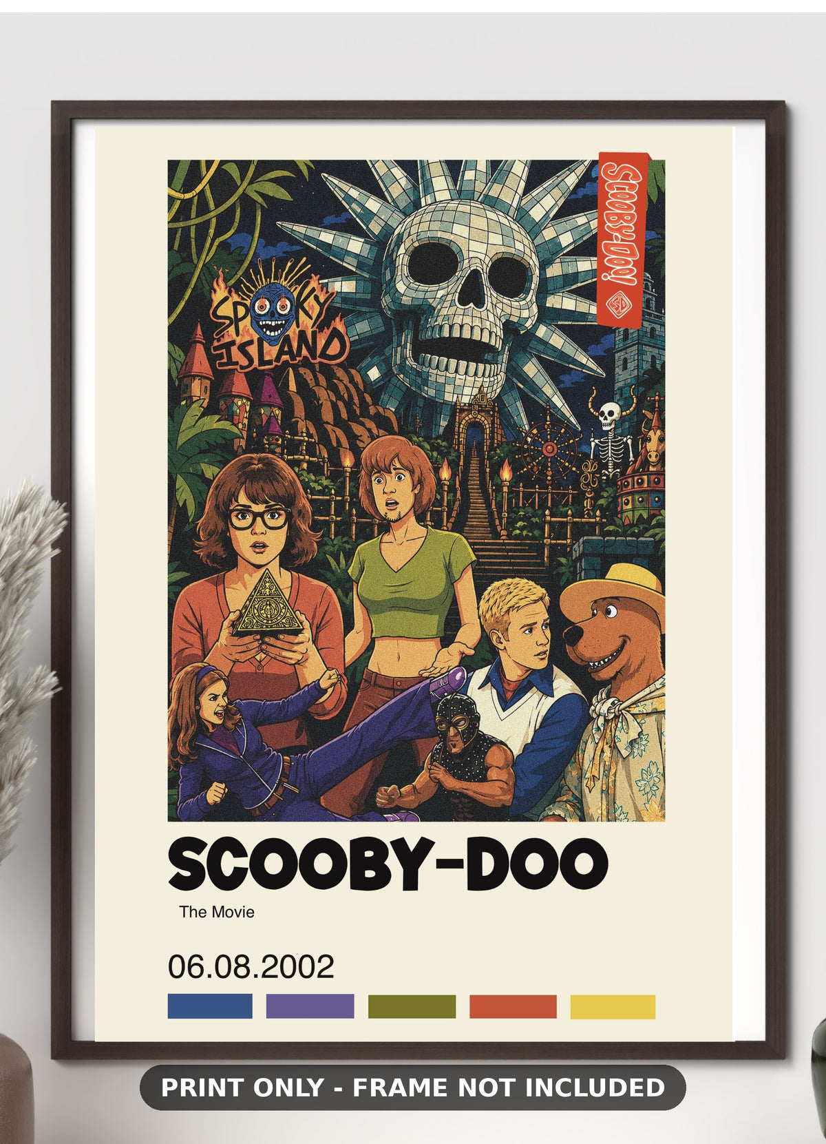 Scooby-Doo Movie Poster 2002 Art Wall Velma Daphne Fred Spooky Island poster print - fan art wall decor on glossy photo paper