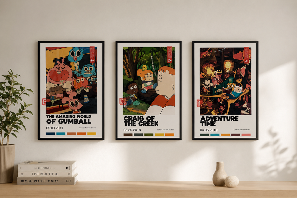 Cartoon Prints Set | Gumball, Craig of the Creek & Adventure Time Wall Art