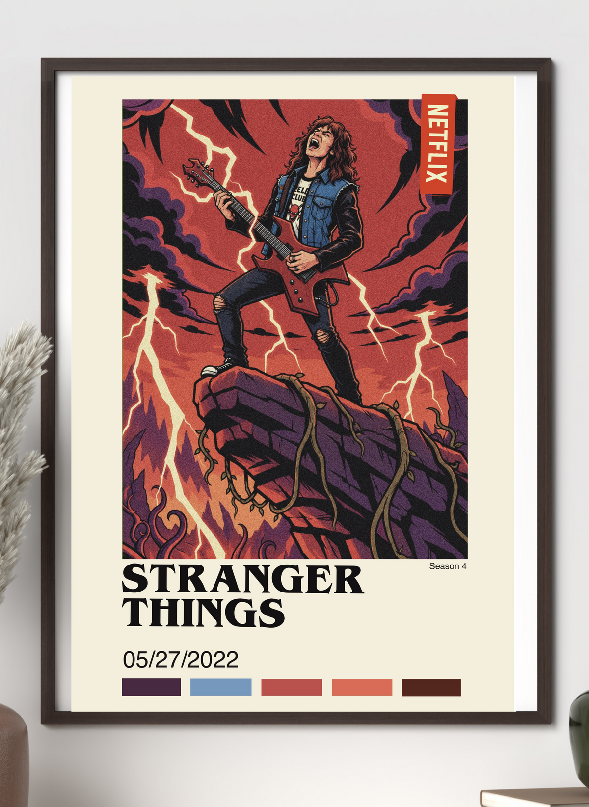 Stranger Things Eddie Munson UpsideDown Poster Art Wall season 4 Netflix (Copy)