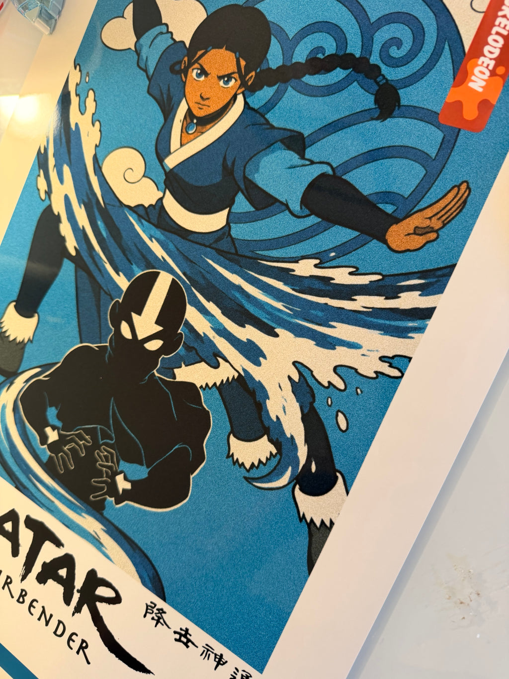 Avatar Poster, The Last Airbender Art Featuring Katara & Aang