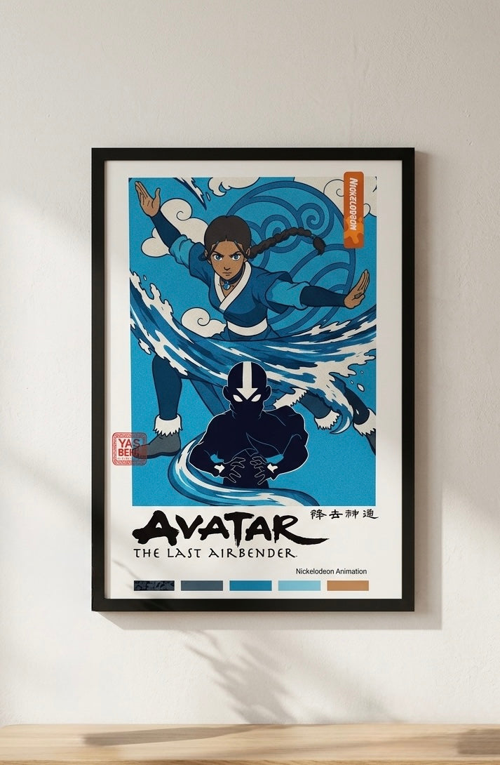 Avatar Poster, The Last Airbender Art Featuring Katara & Aang