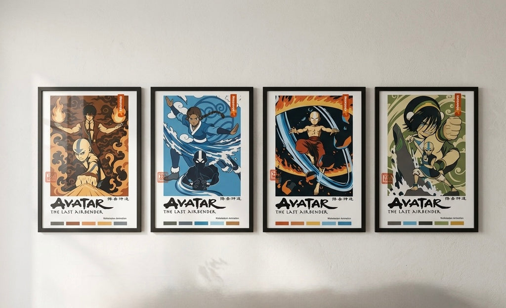 Avatar Poster Set | The Last Airbender Minimalist Wall Art | Team Prints