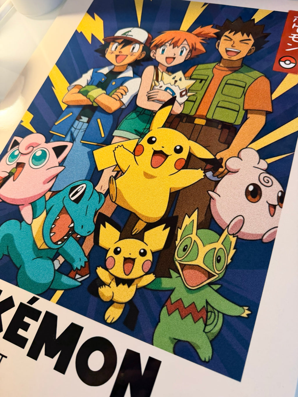 Retro Pokemon Glossy Art Print | Vintage Anime Wall Decor for Kids Room Collector Fan Gift