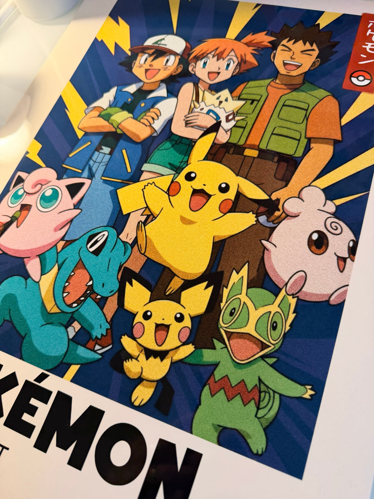 Retro Pokemon Glossy Art Print | Vintage Anime Wall Decor for Kids Room Collector Fan Gift