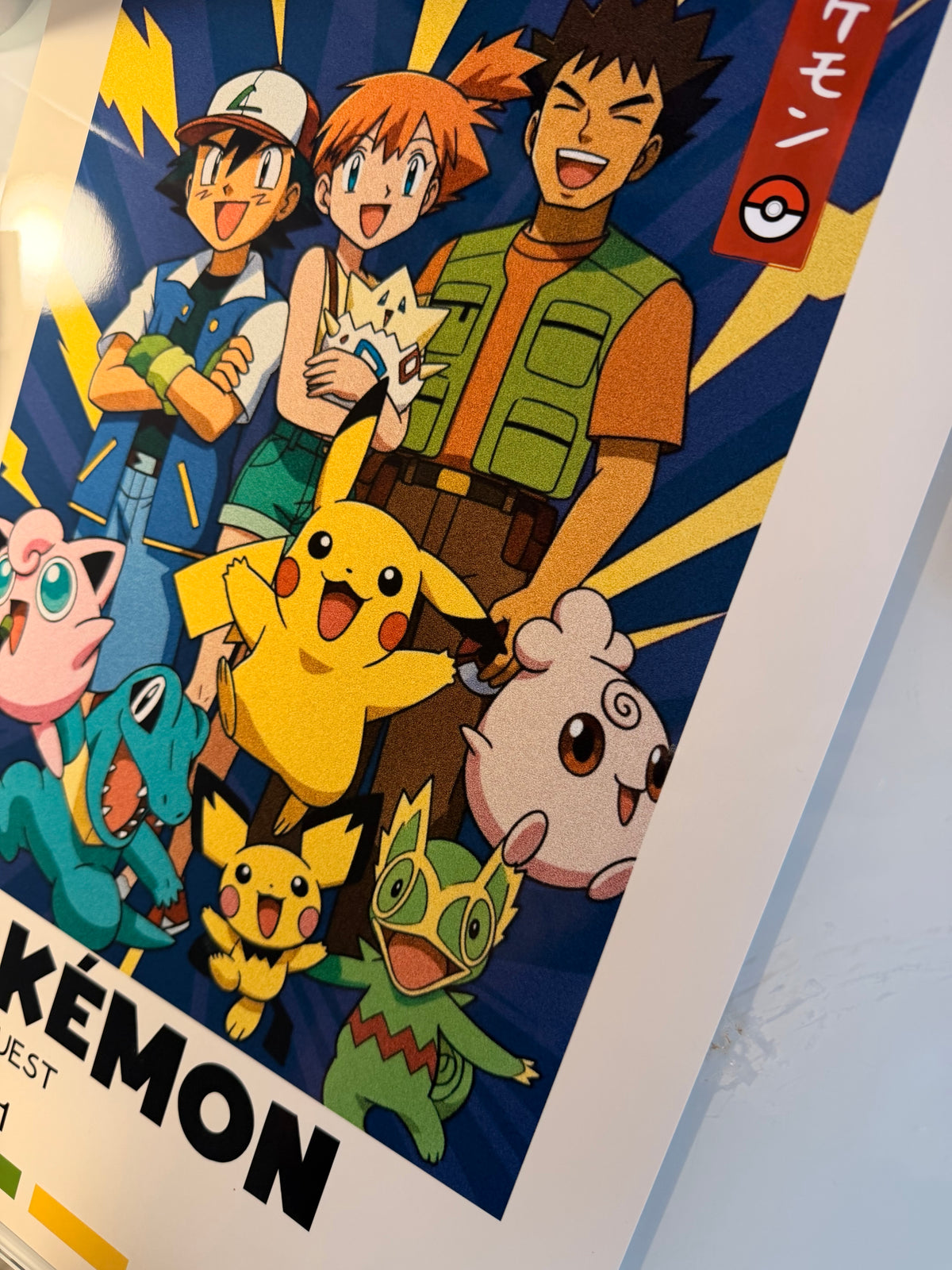 Retro Pokemon Glossy Art Print | Vintage Anime Wall Decor for Kids Room Collector Fan Gift