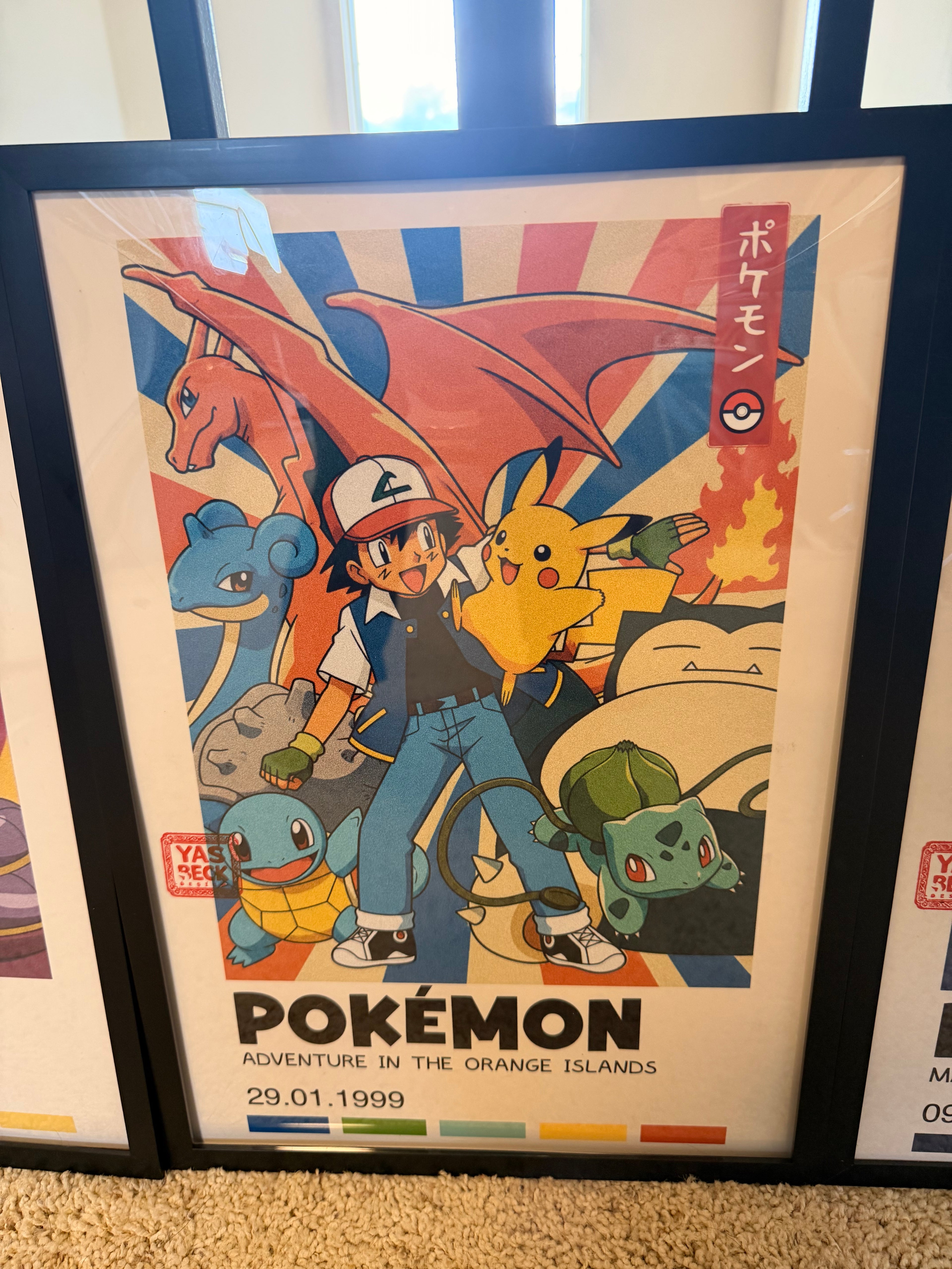 Pokémon Poster Set of 3, Vintage Anime Wall Art Featuring Ash, Misty & Team Rocket