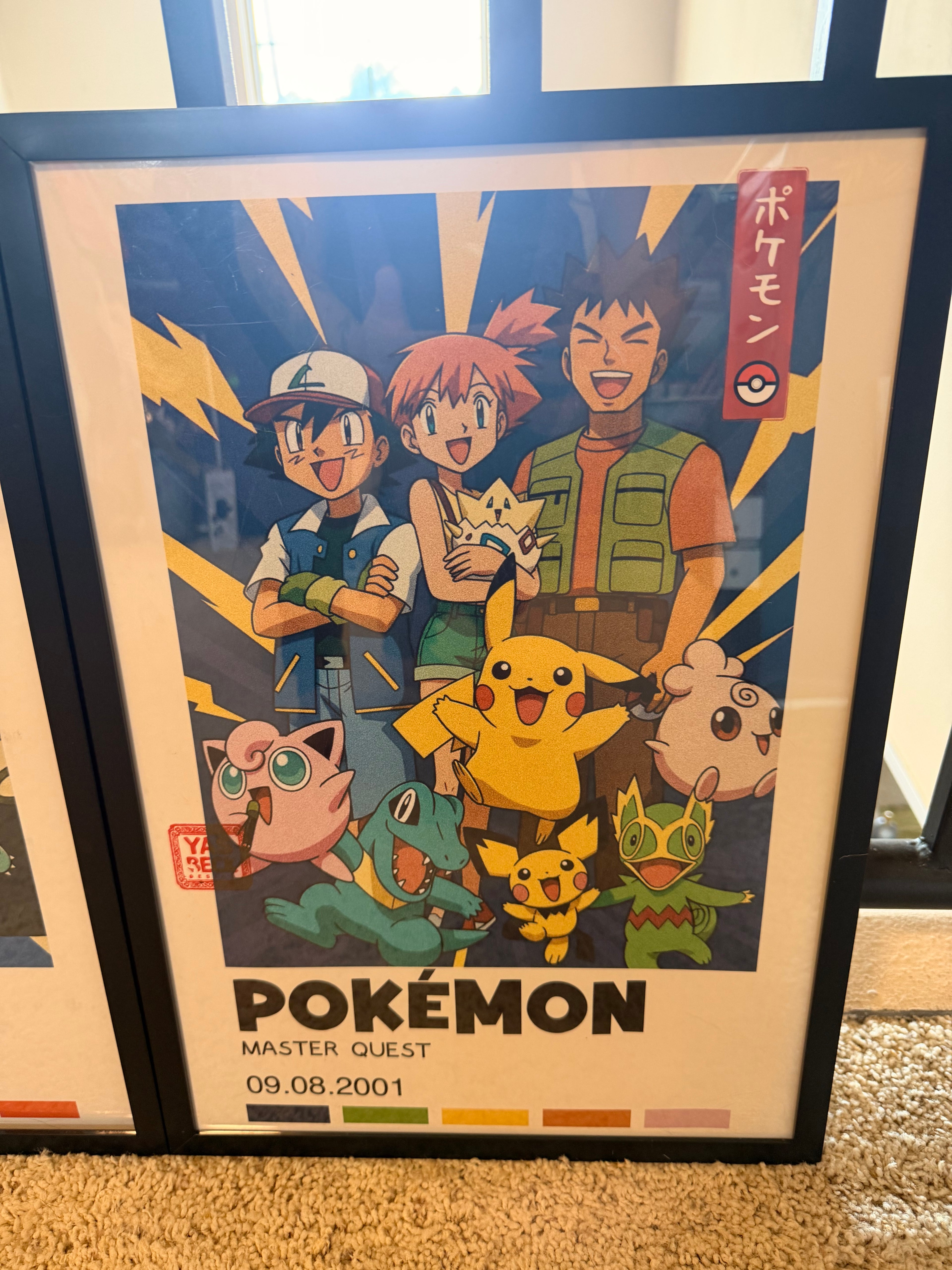 Pokémon Poster Set of 3, Vintage Anime Wall Art Featuring Ash, Misty & Team Rocket
