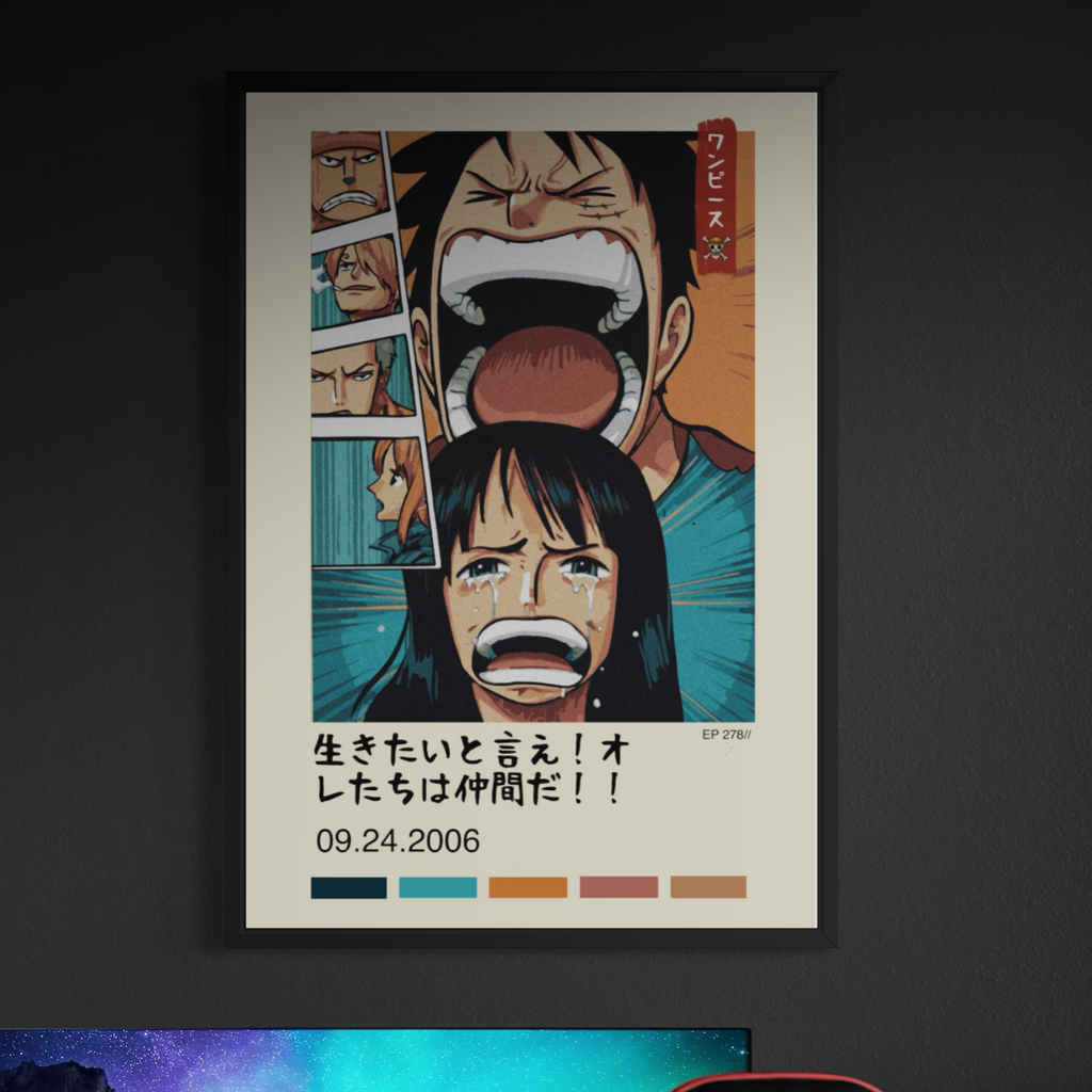 One Piece Poster, Luffy and Robin EP 278 Fan Art Print in Two Sizes