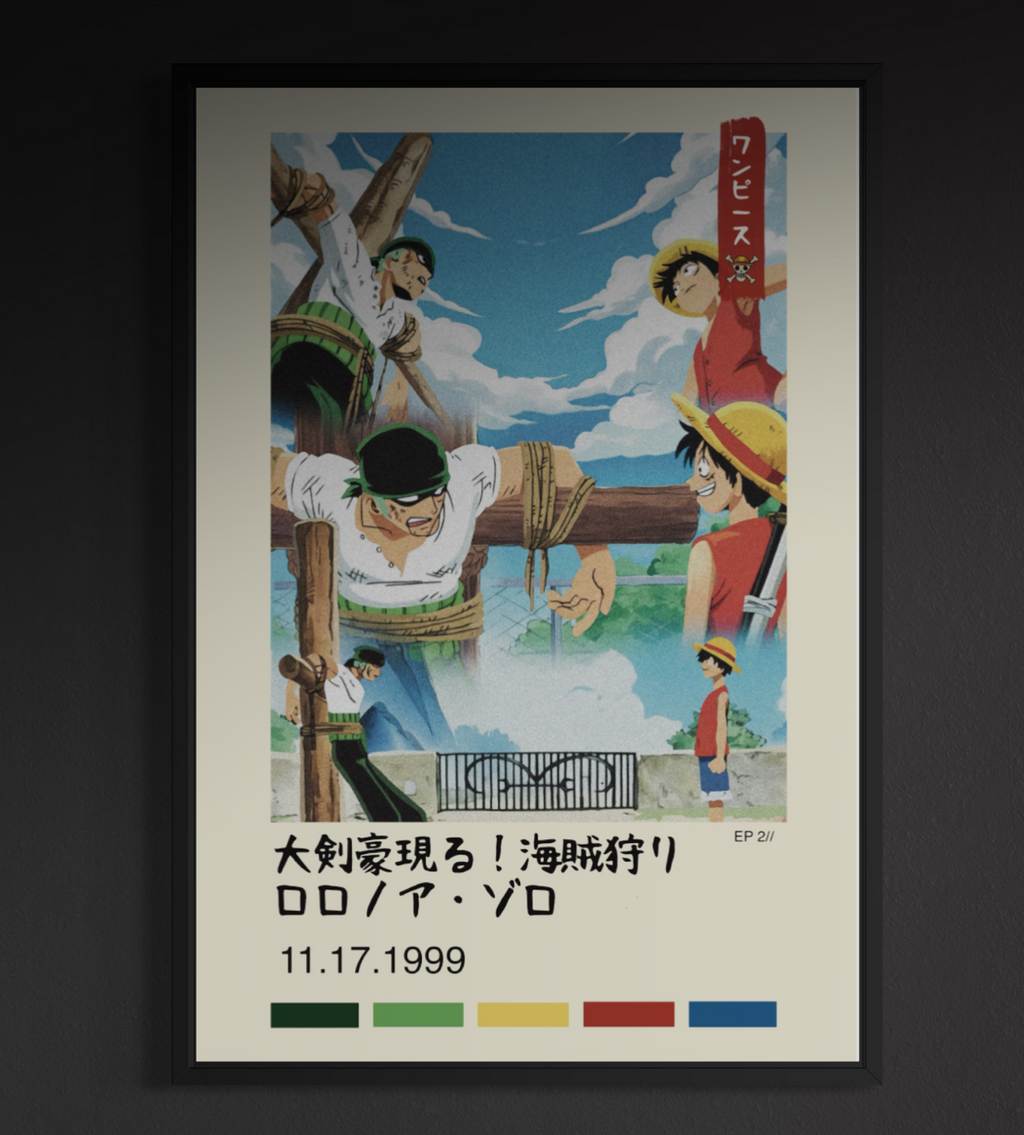 One Piece Poster Featuring Luffy and Zoro - Anime Wall Art Print