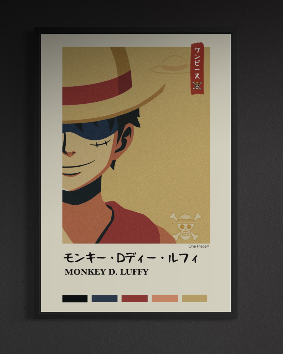 One Piece Poster, Luffy Wall Art Print in Two Sizes