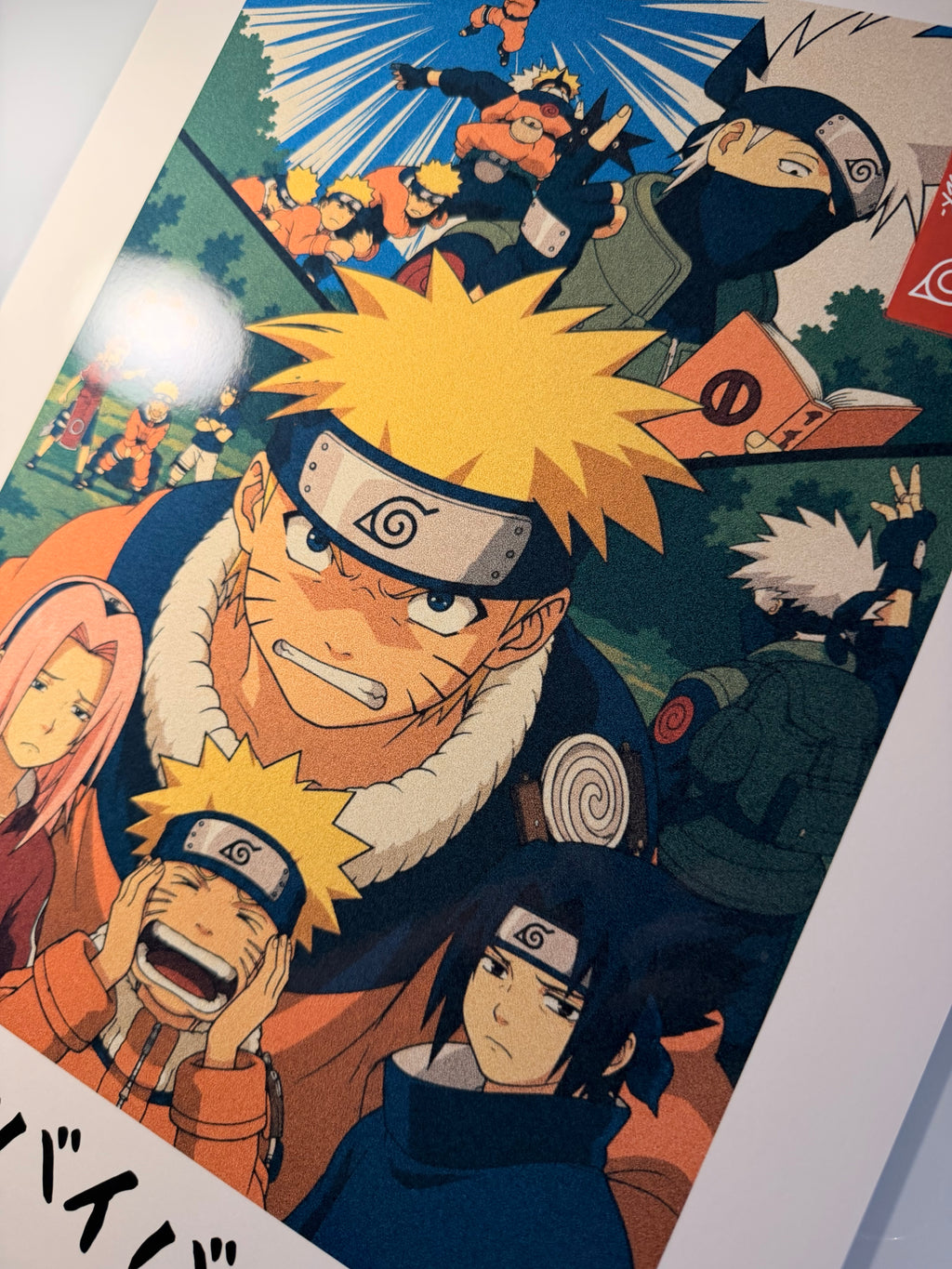 Naruto Vintage Anime Poster Set of 3 | Classic Naruto Art Prints | Team 7, Rock Lee & Sasuke | Japanese-Inspired Wall Art