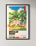 Regular Show Art Print Retro Cartoon Wall Art Mordecai & Rigby Fan Art Art Print in Two Sizes
