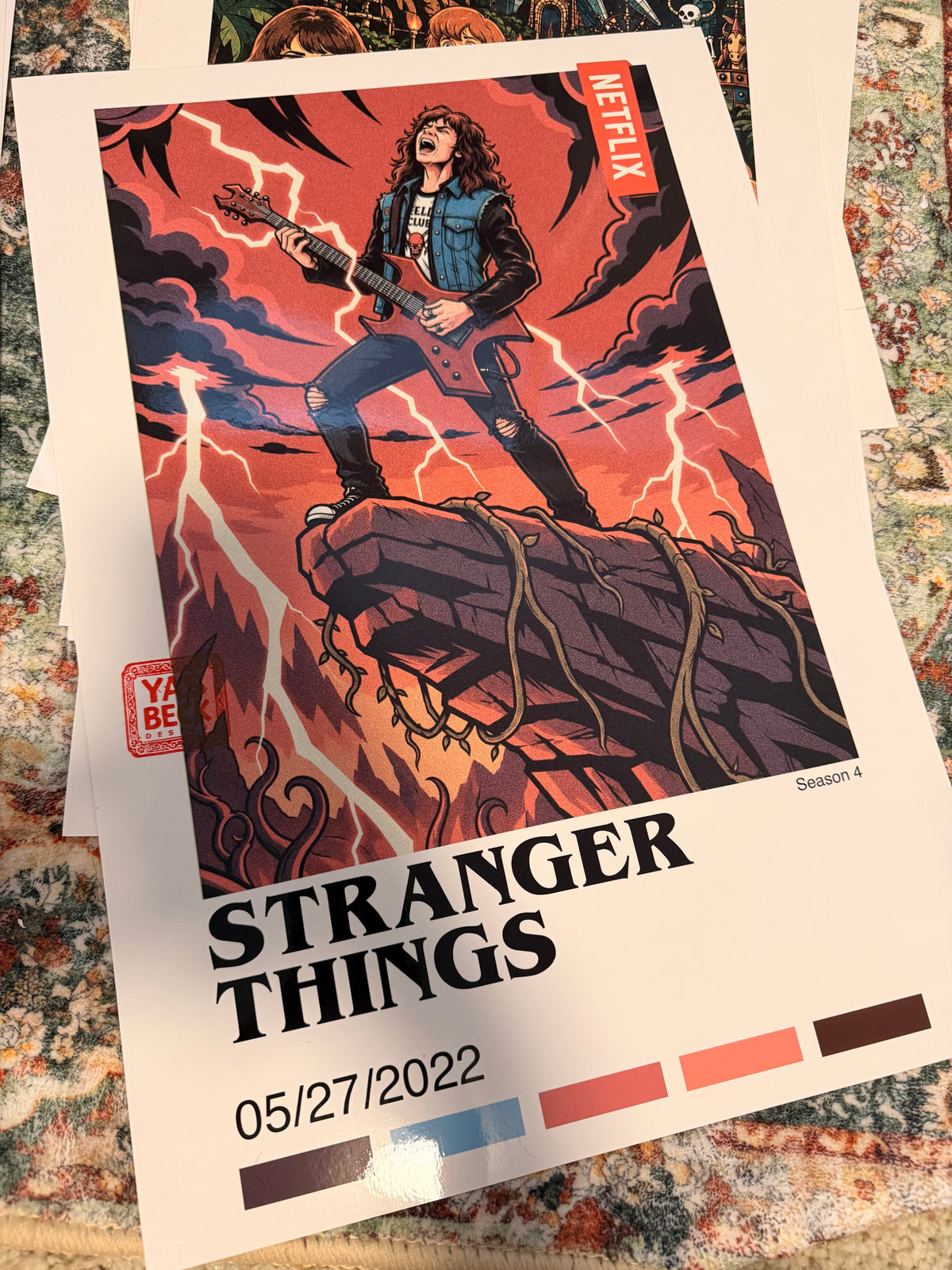 Stranger Things Eddie Munson UpsideDown Poster Art Wall season 4 Netflix (Copy)