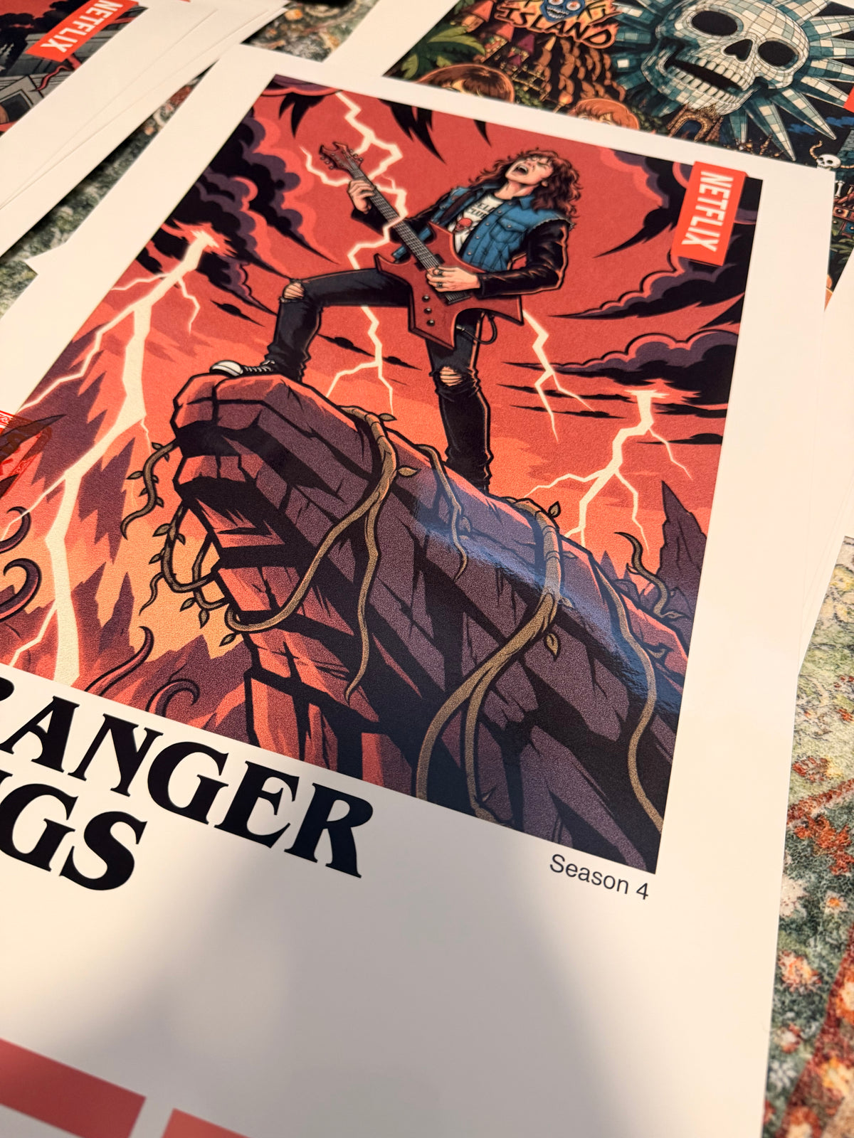 Stranger Things Eddie Munson UpsideDown Poster Art Wall season 4 Netflix (Copy)