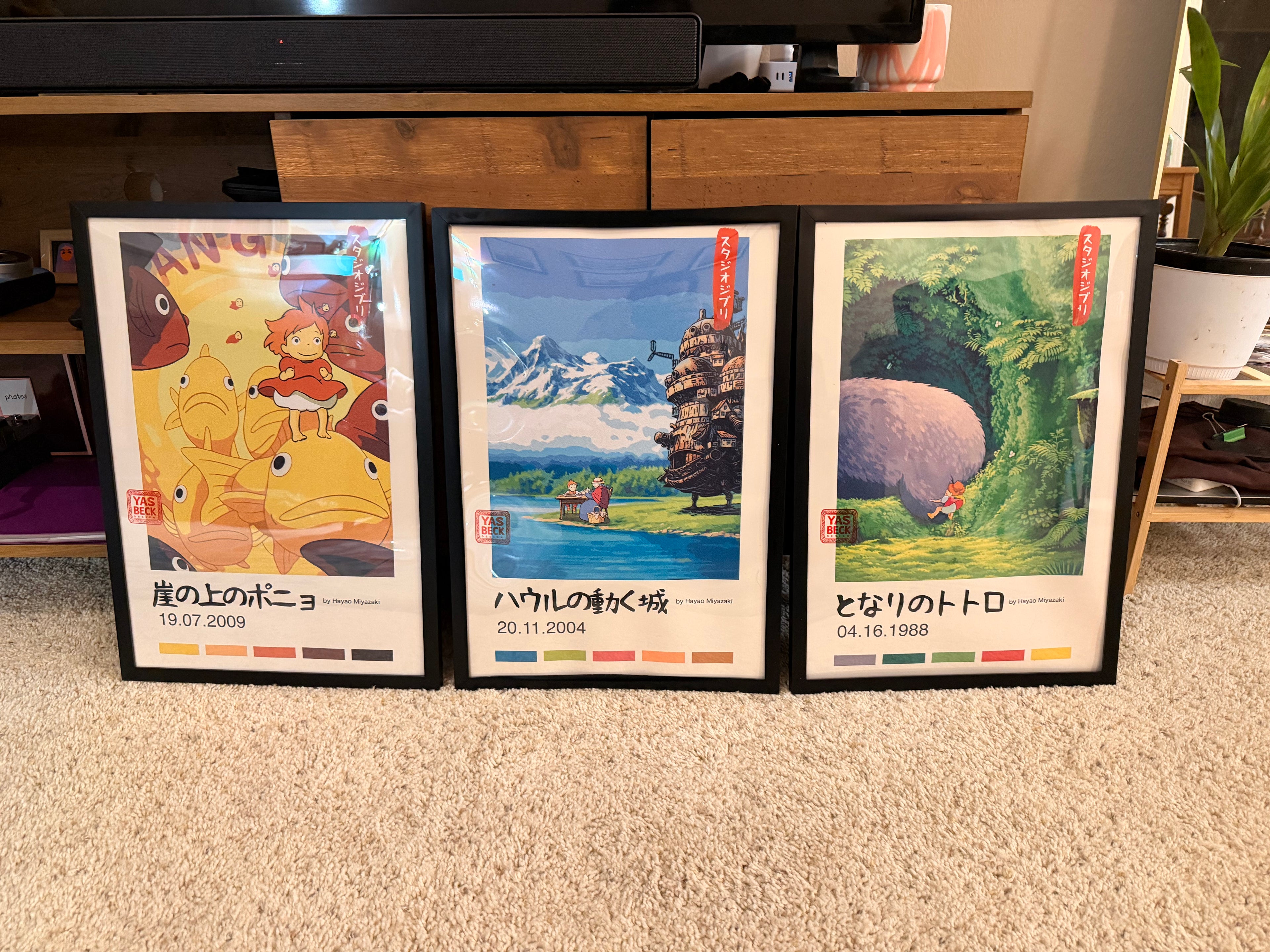 Studios Ghibli Poster Set, Totoro, Ponyo & Howl's Moving Castle Art Prints