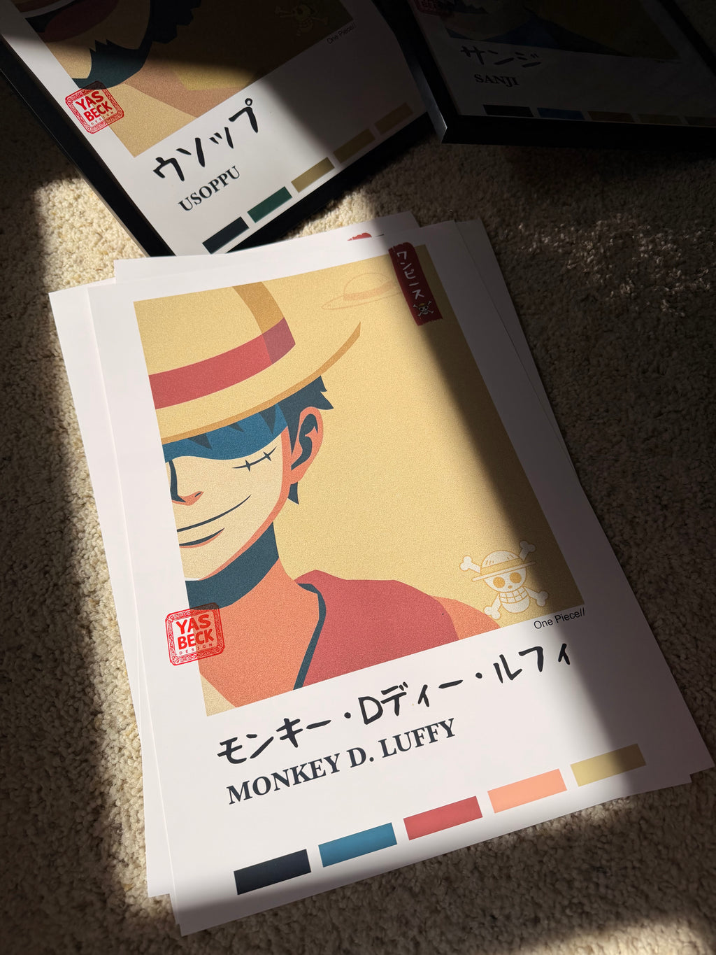 One Piece Poster, Luffy Wall Art Print in Two Sizes