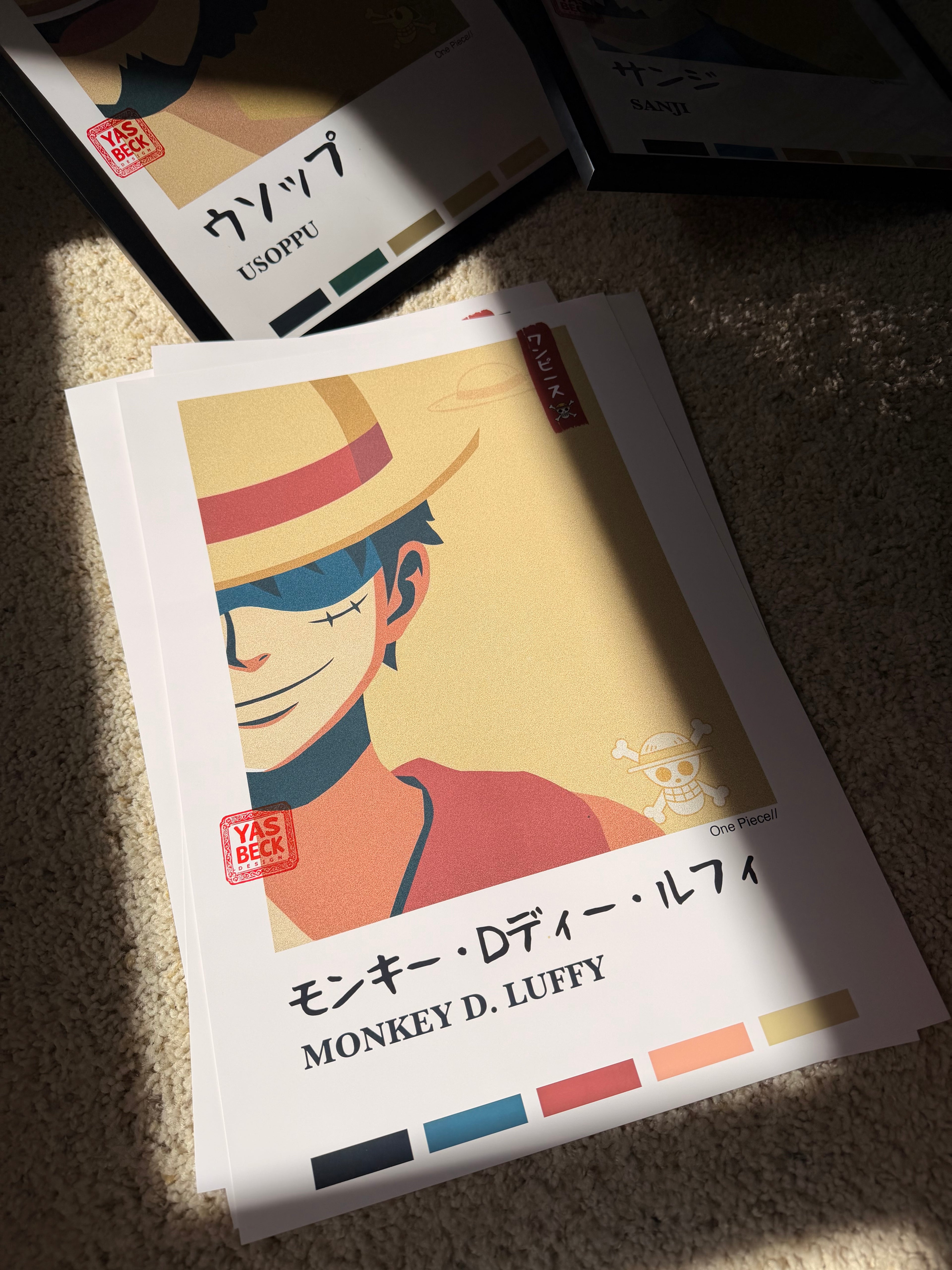 One Piece Poster, Luffy Wall Art Print in Two Sizes