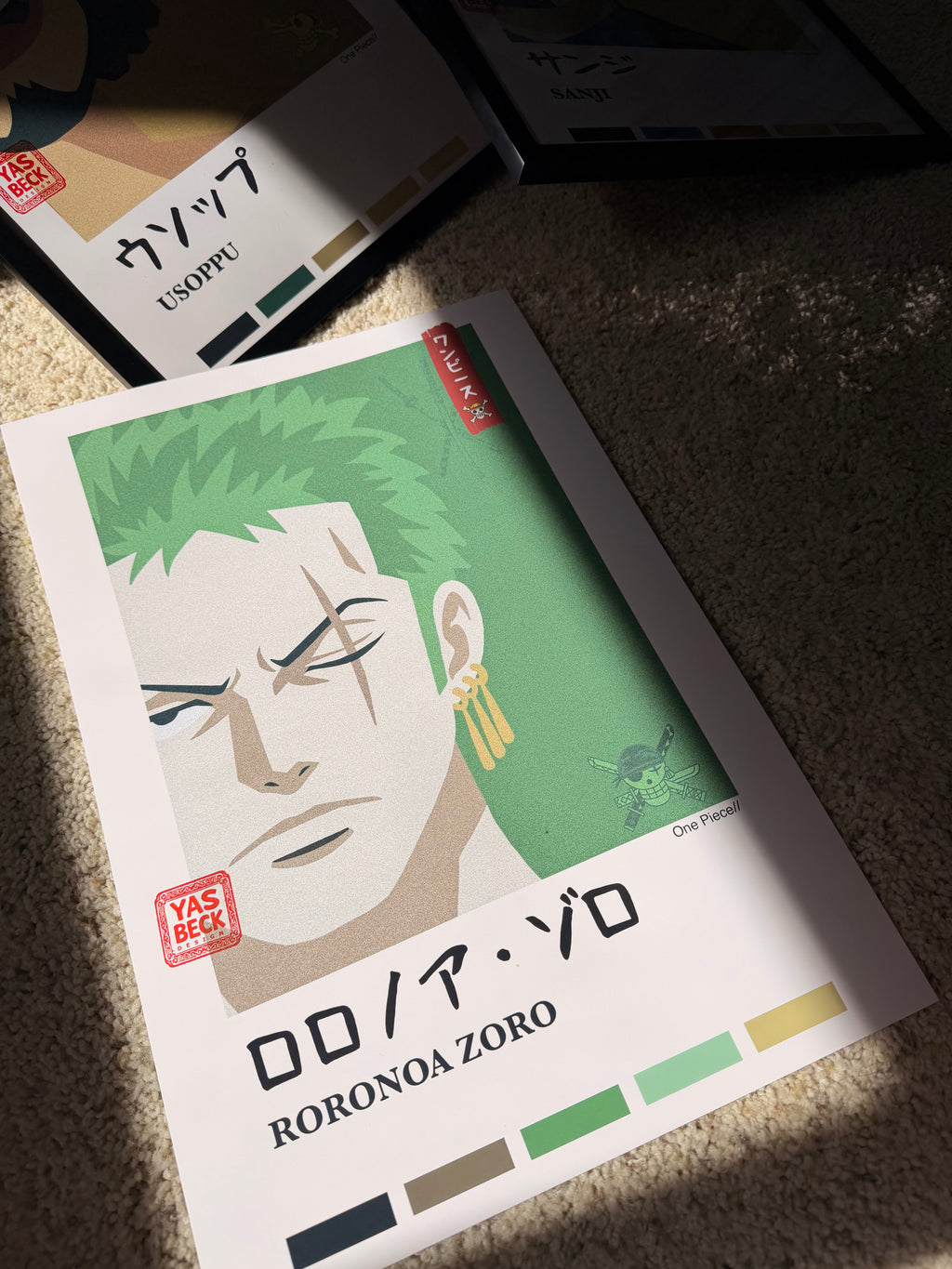 One Piece Wall Art, Roronoa Zoro Poster in Two Sizes
