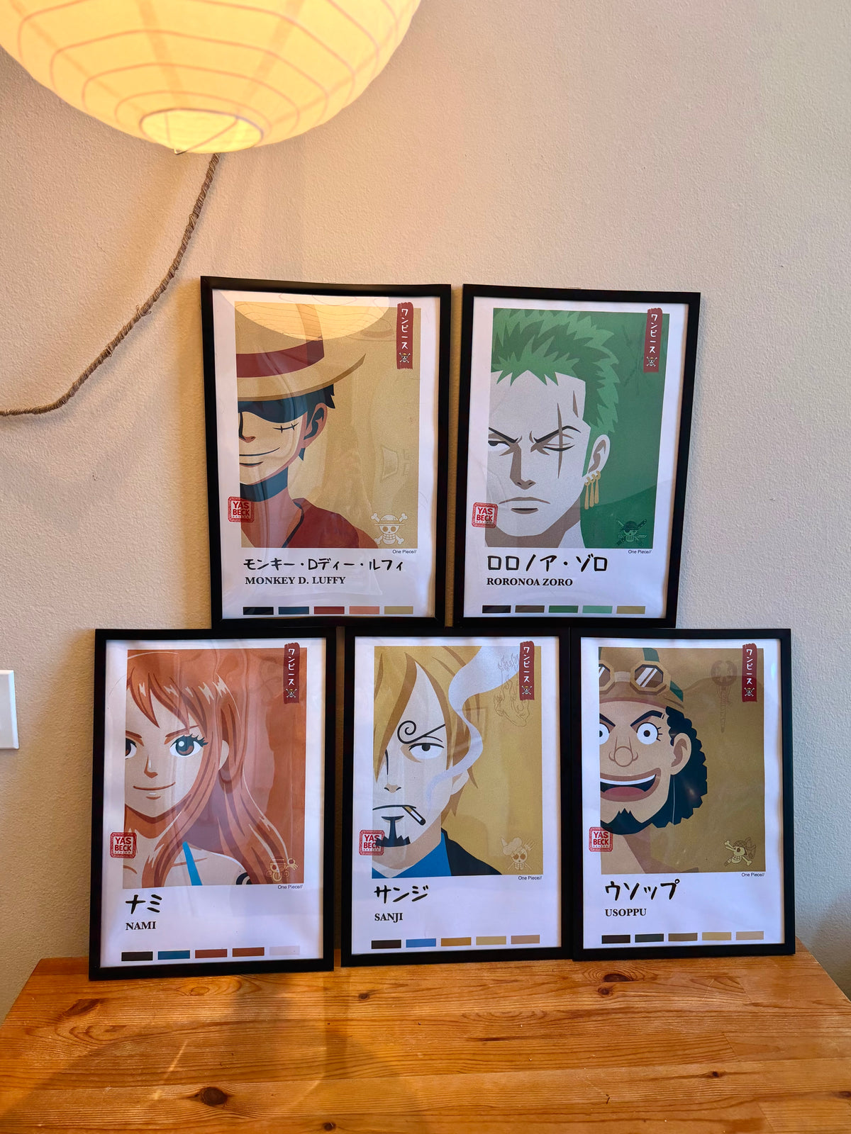 One Piece Poster Set - Anime Wall Art Featuring Luffy, Zoro, Nami, Sanji, and Usopp