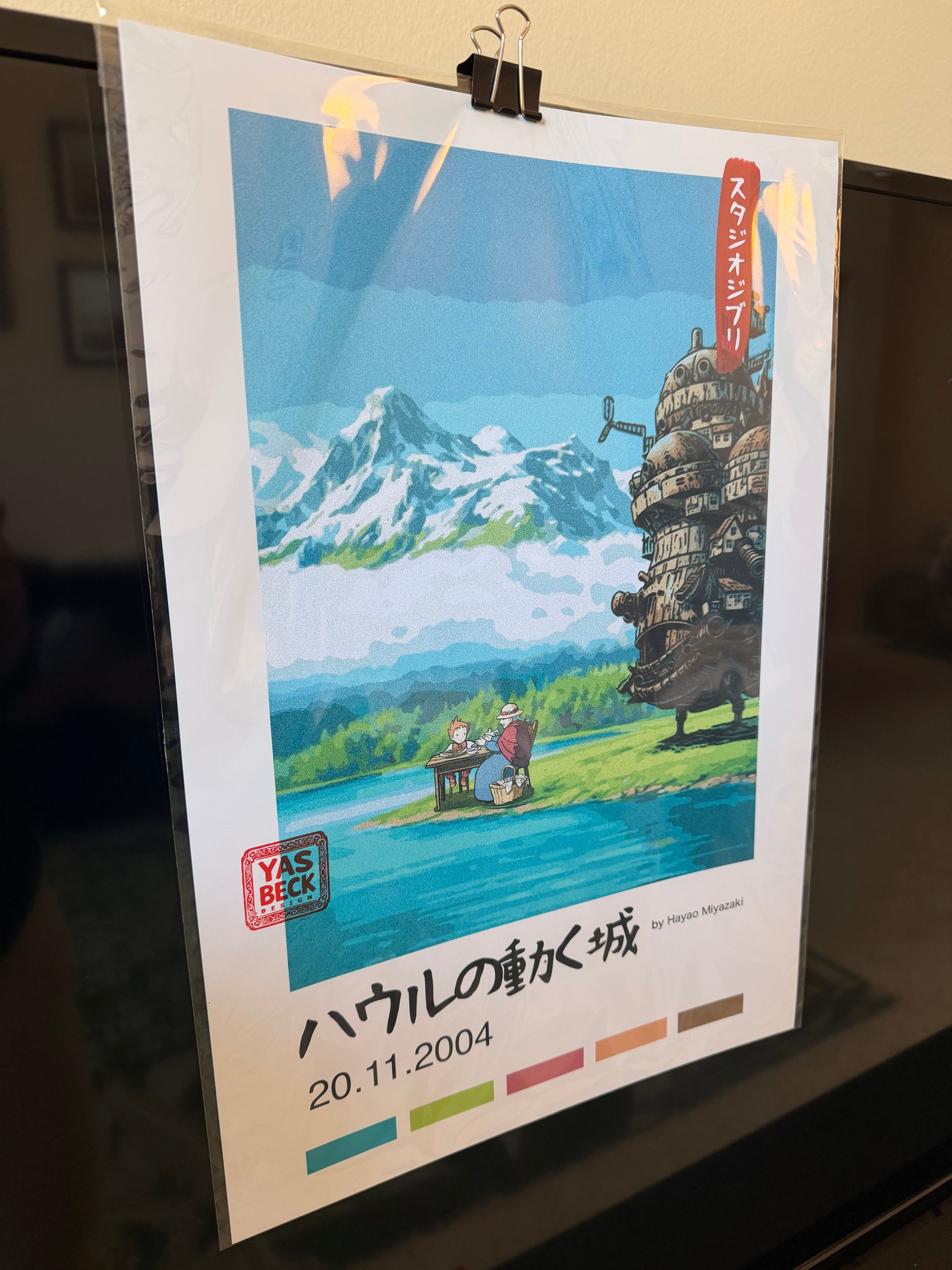 Howl's Moving Castle Poster Art, Studio Ghibli Wall Decor in Two Sizes