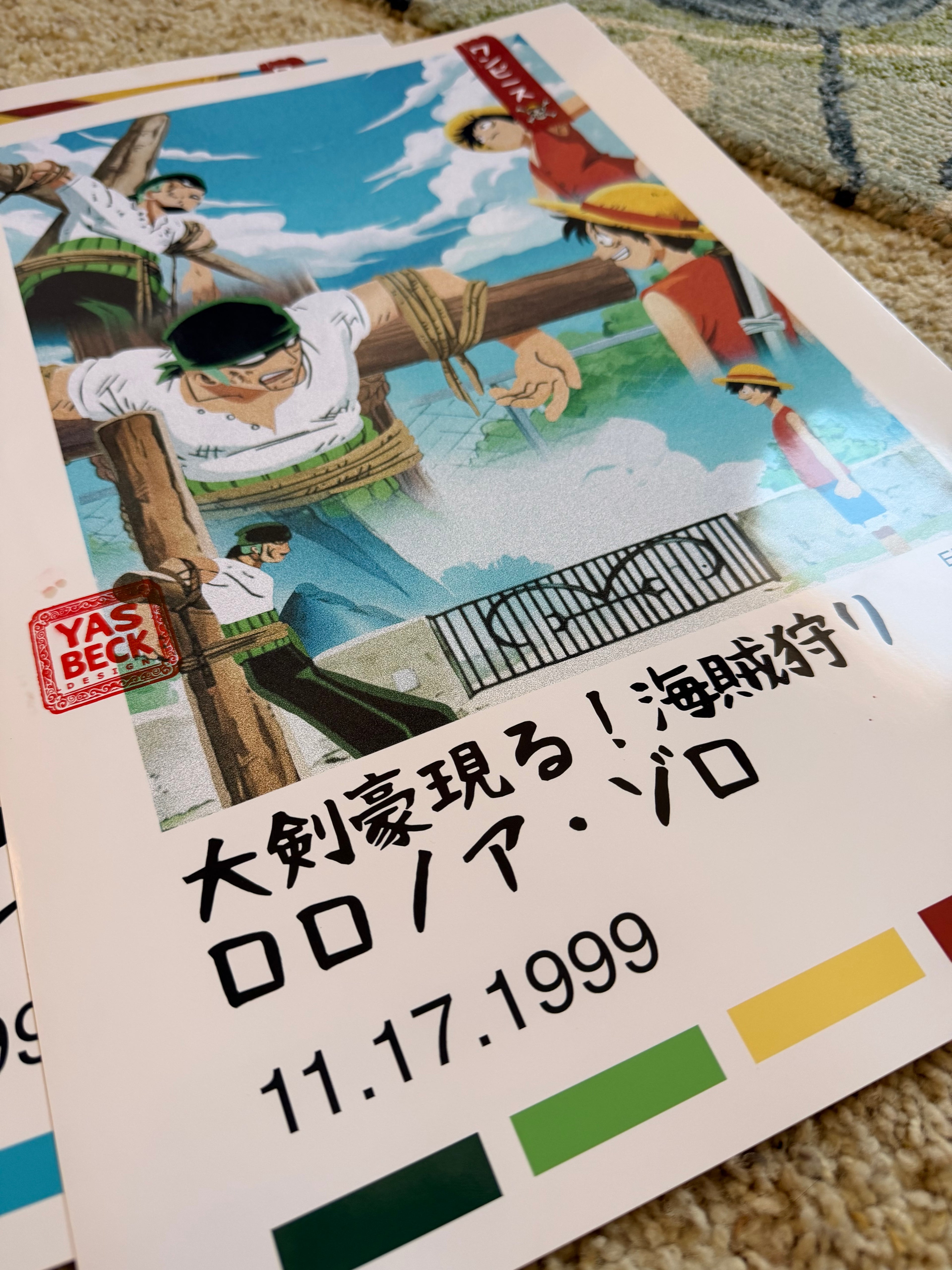 One Piece Poster Featuring Luffy and Zoro - Anime Wall Art Print