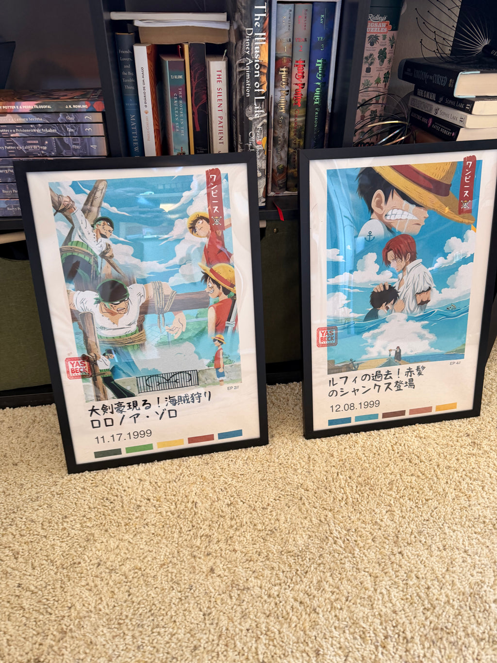 One Piece Poster Set, Luffy and Zoro Art Prints in Two Sizes