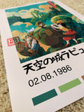 Castle in the Sky Poster, Studio Ghibli Wall Art in Two Sizes