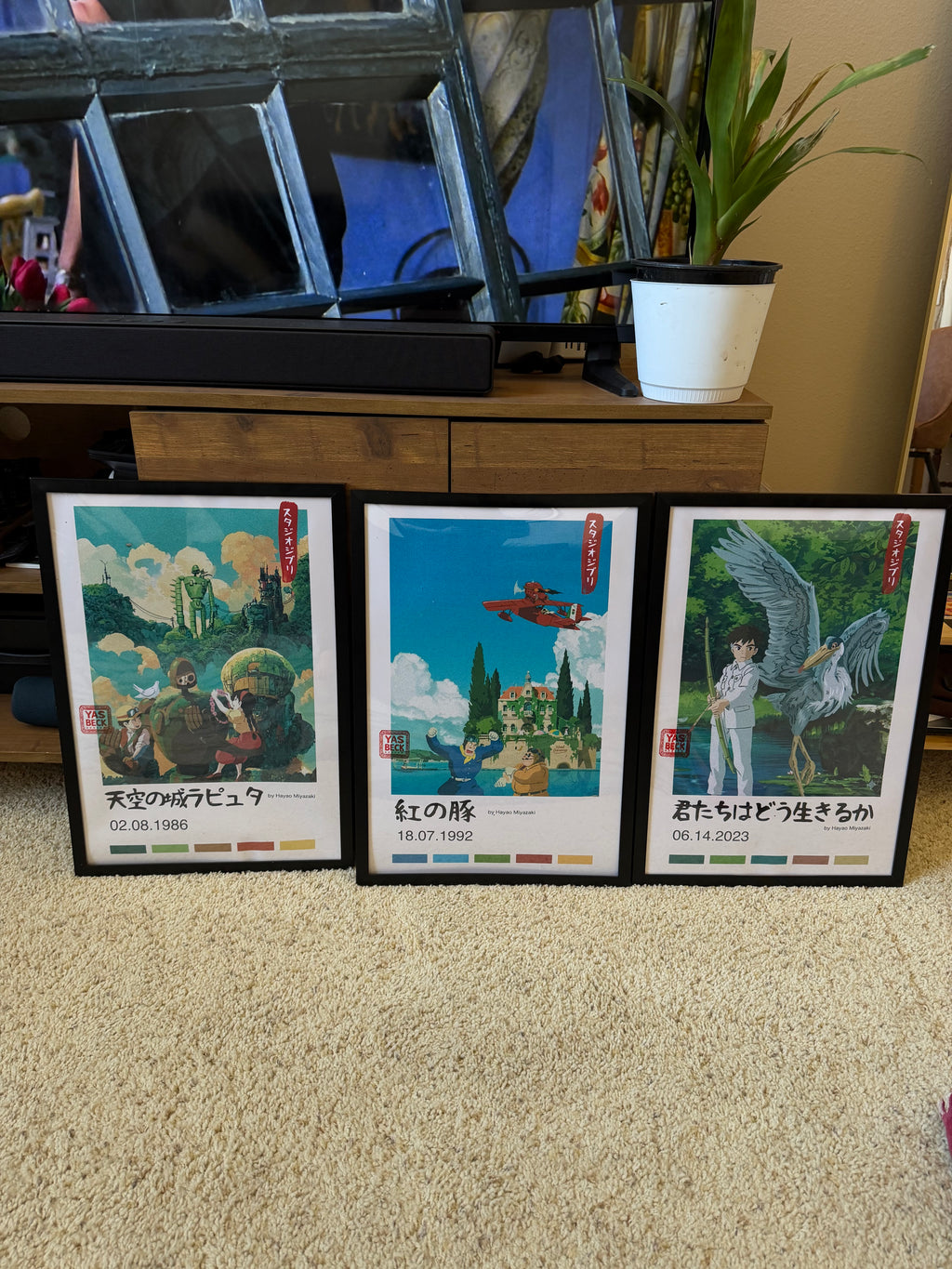Studio Ghibli Anime Poster Set, Castle in the Sky, Porco Rosso, Heron Prints