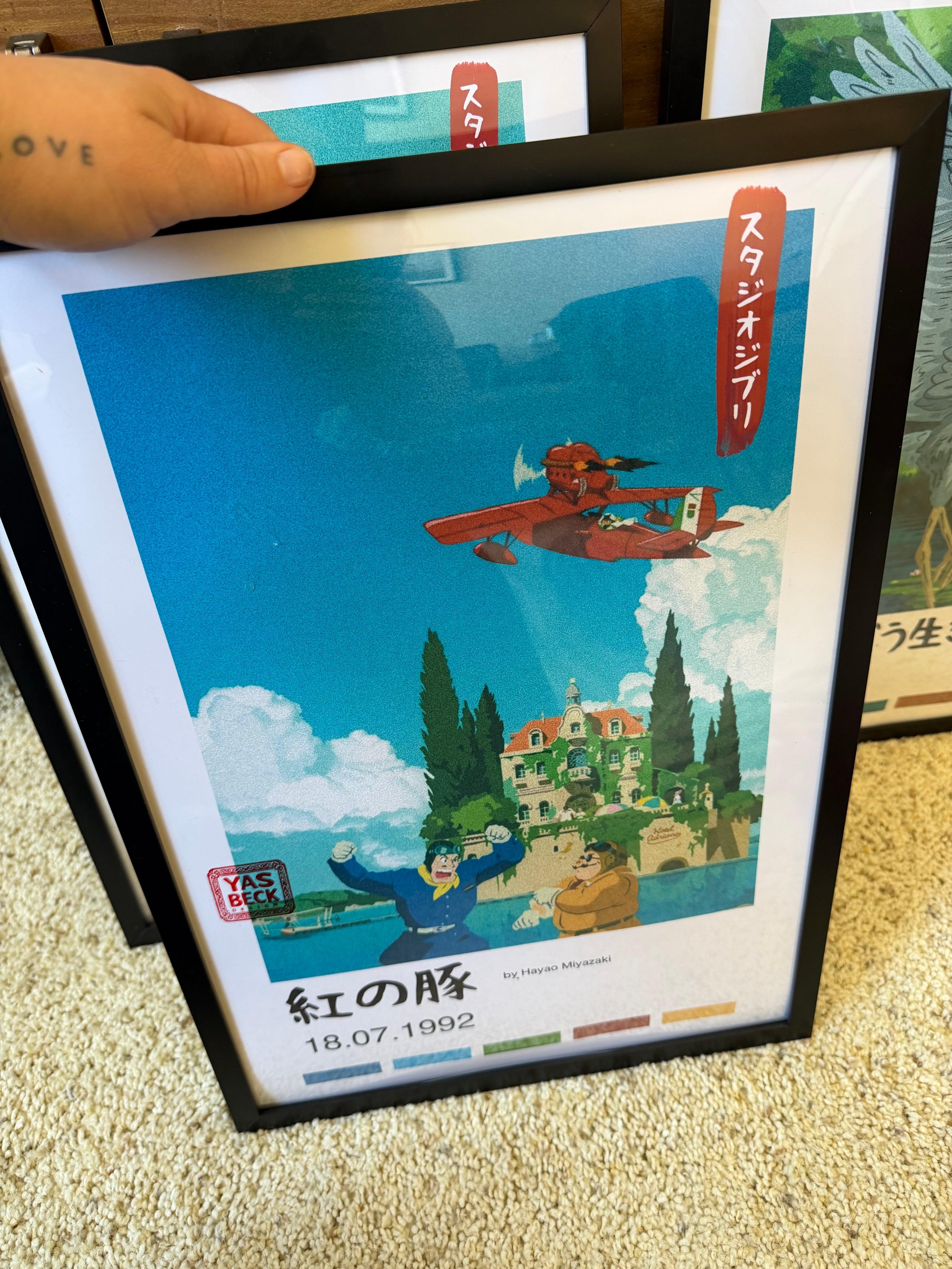 Porco Rosso Poster, Studio Ghibli Wall Art Print in Two Sizes