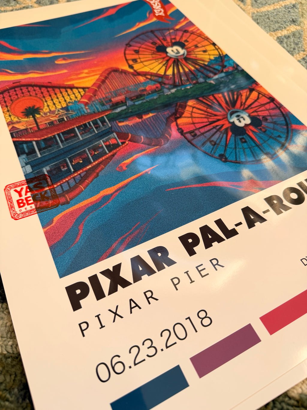 Pixar Pal-A-Round Poster, Disney California Adventure Wall Art Print