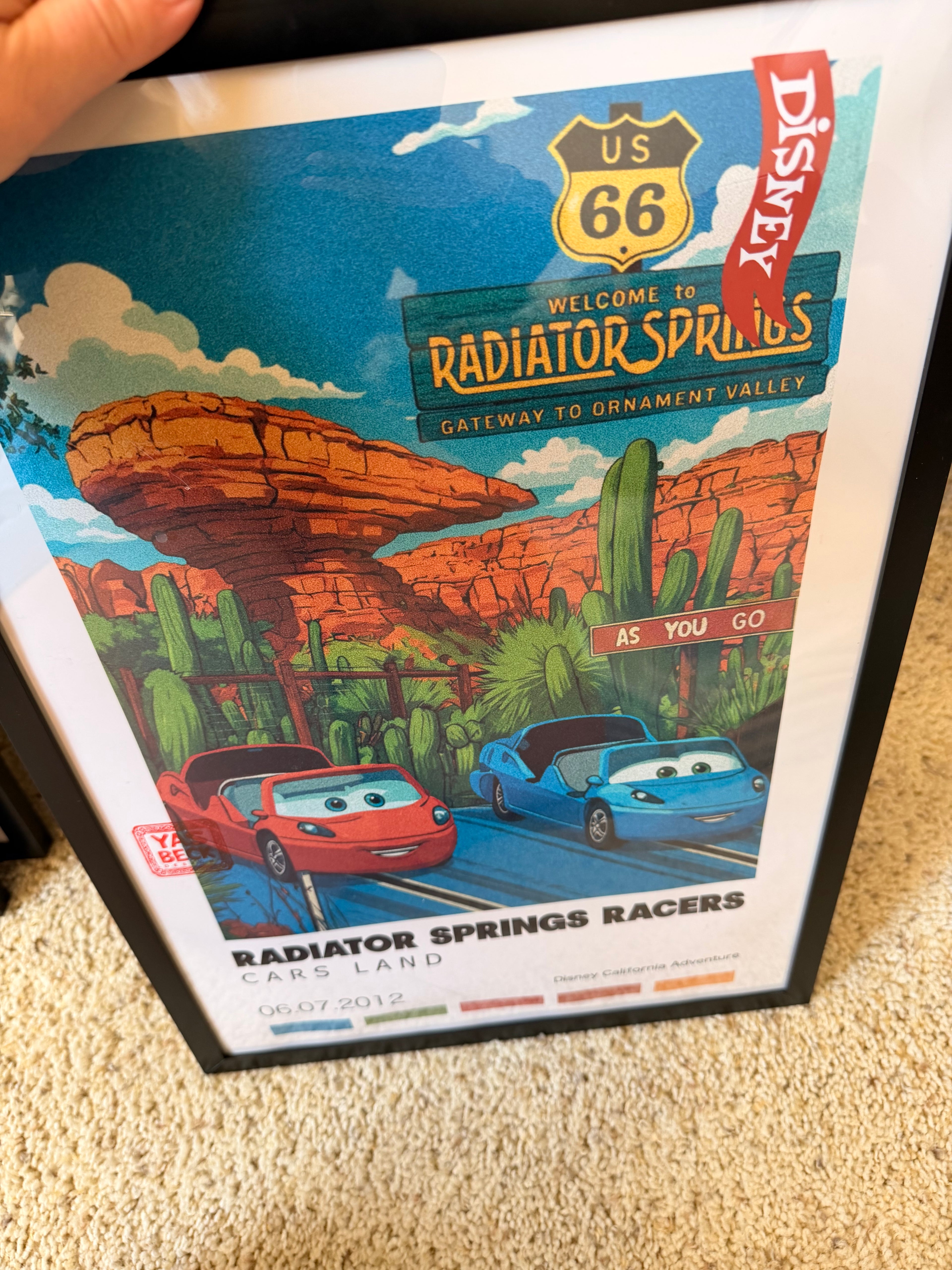 Disney Cars Poster, Radiator Springs Racers Theme Park Wall Art Print