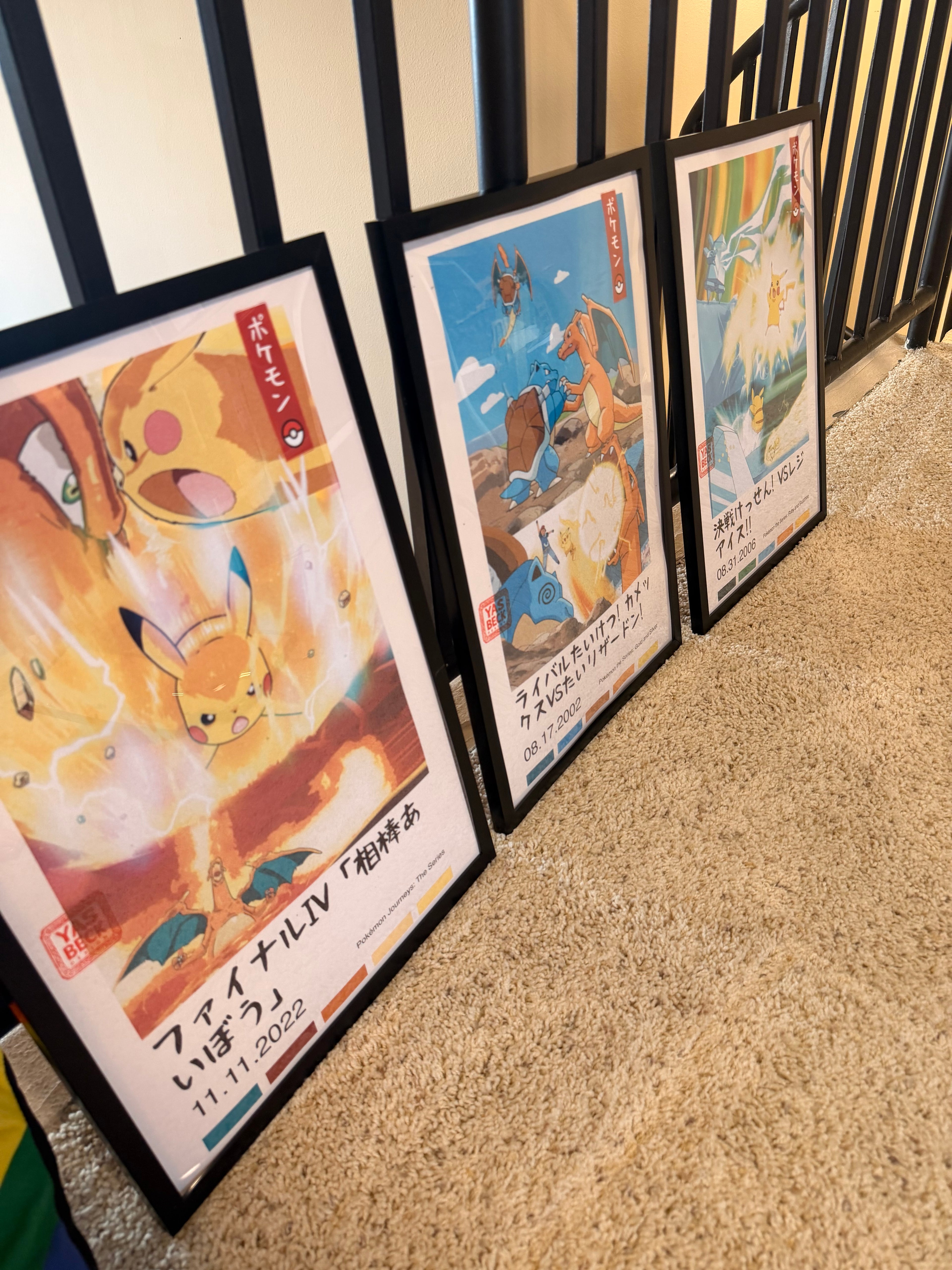 Pokemon Poster Set - Epic Battles Featuring Pikachu, Charizard & Blastoise