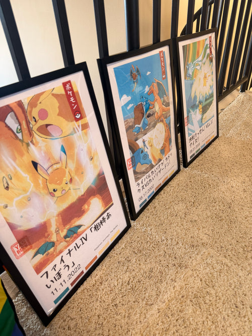 Pokemon Poster Set - Epic Battles Featuring Pikachu, Charizard & Blastoise