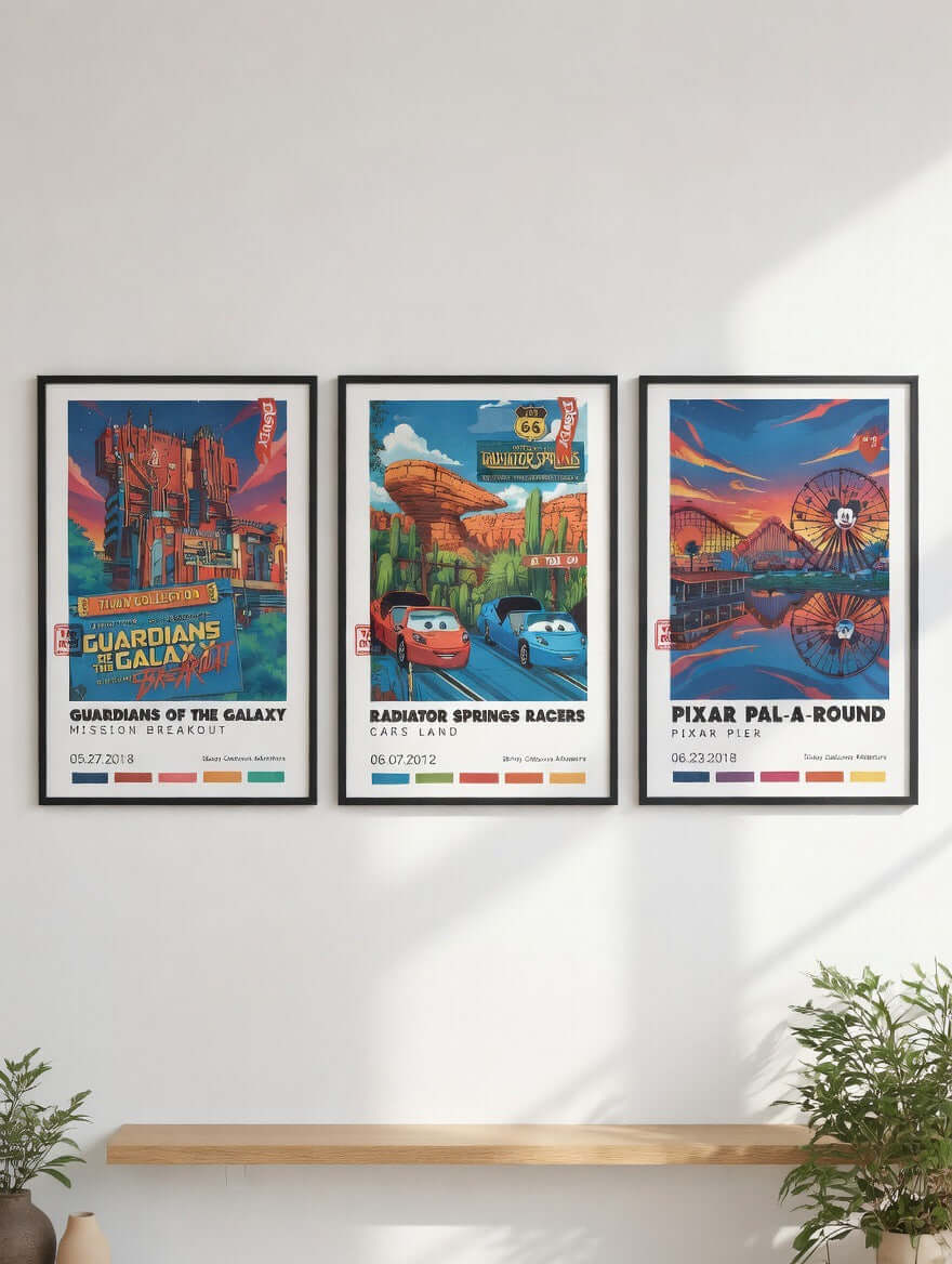 Theme Park Wall Art Poster Set - Disney California Adventure Prints