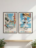 One Piece Poster Set, Luffy and Zoro Art Prints in Two Sizes