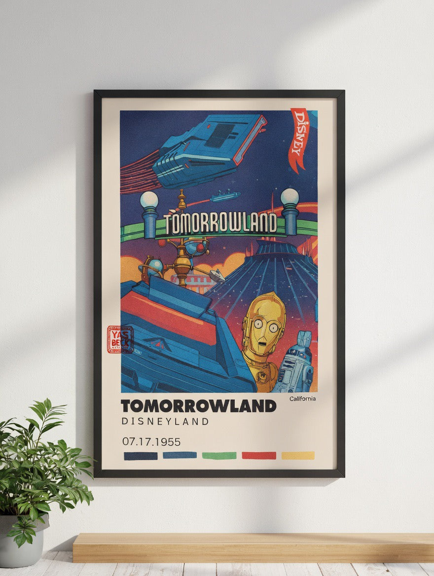 Disneyland Tomorrowland Poster - Colorful Wall Art Print for Disney Fans