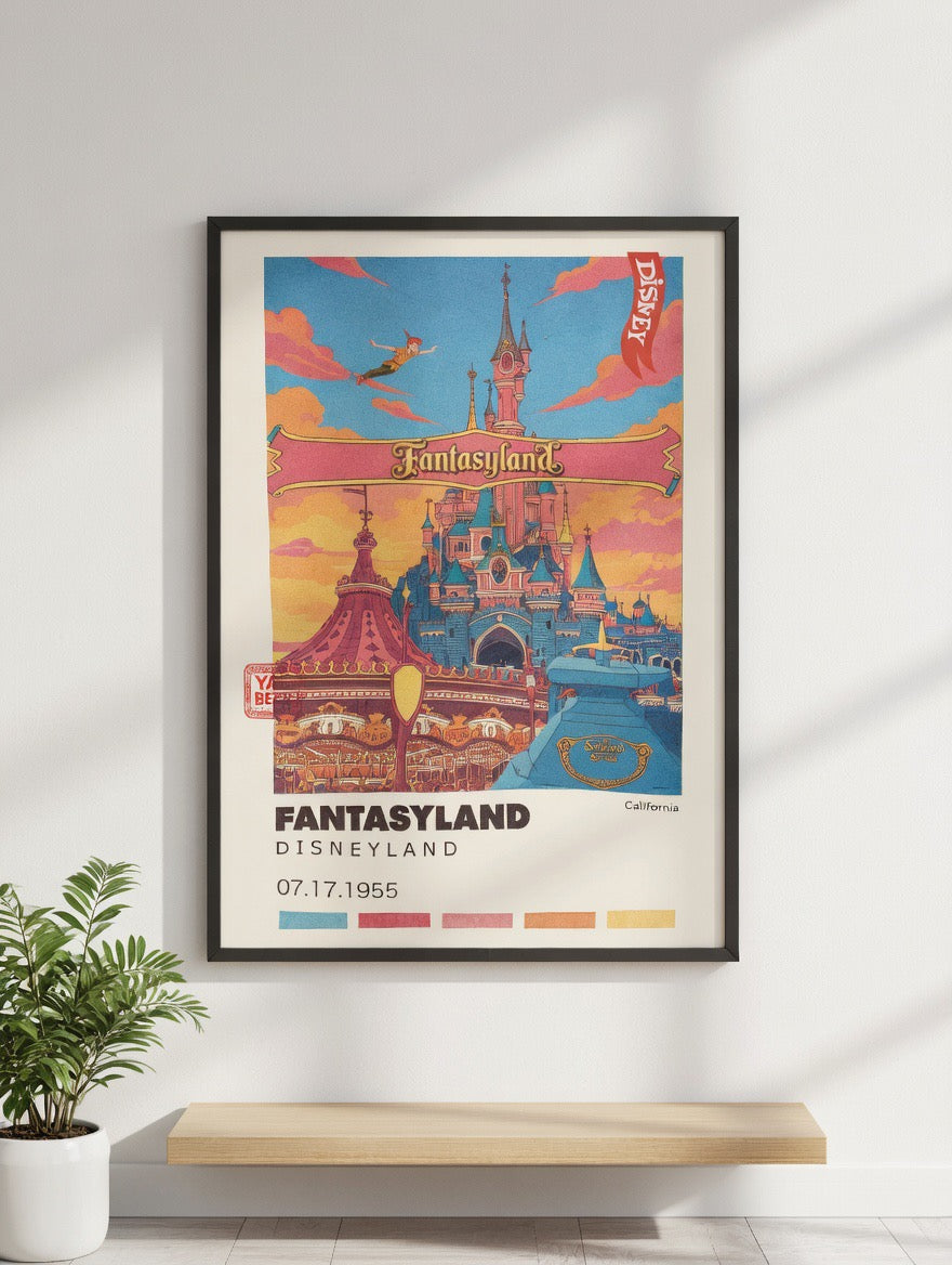 Fantasyland Poster, Disneyland Wall Art Print in Two Sizes