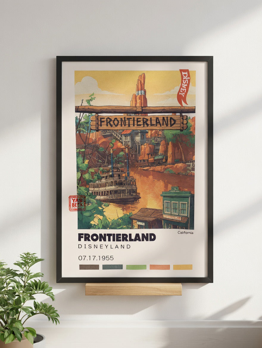 Frontierland Poster, Disneyland Wall Art in Glossy Print