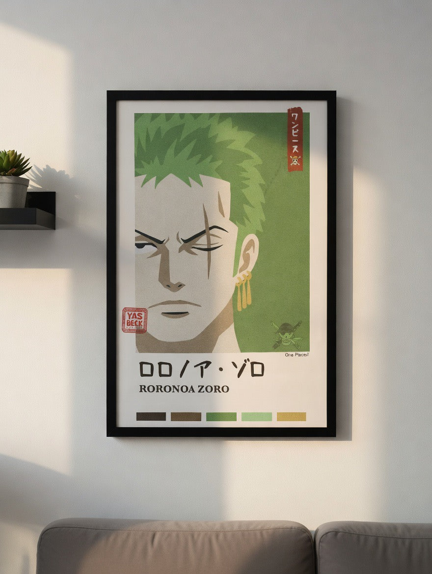 One Piece Wall Art, Roronoa Zoro Poster in Two Sizes