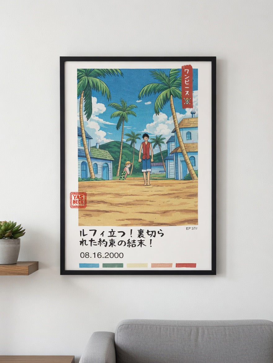 One Piece Poster Featuring Luffy and Nami, Glossy Print Wall Art
