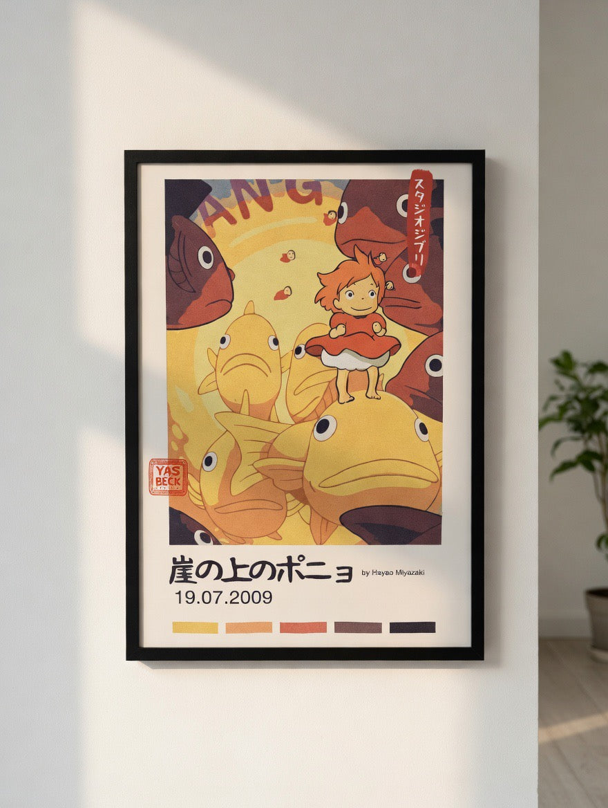 Ponyo Anime Poster, Sosuke Fish Art Print, Studio Ghibli Decor (8.5x11 or 13x19 inches)