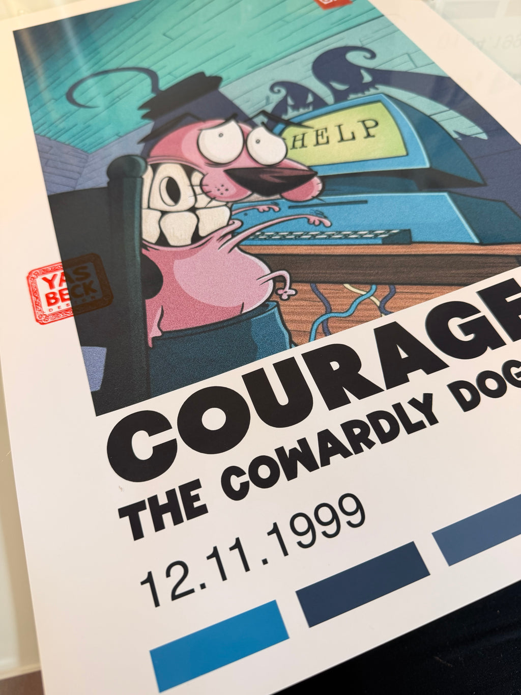 Courage Poster, Classic the Cowardly Dog Vintage Cartoon Art