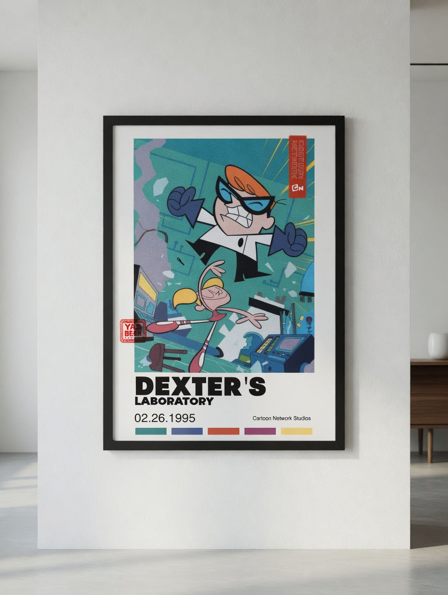 Dexter's Laboratory Classic Poster, Vintage Cartoon Art Print