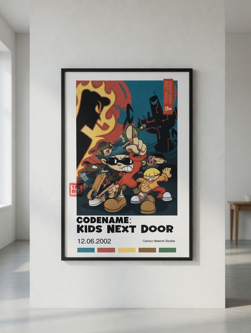 Kids Next Door Classic Poster, Cartoon Network Vintage Wall Art in Two Sizes
