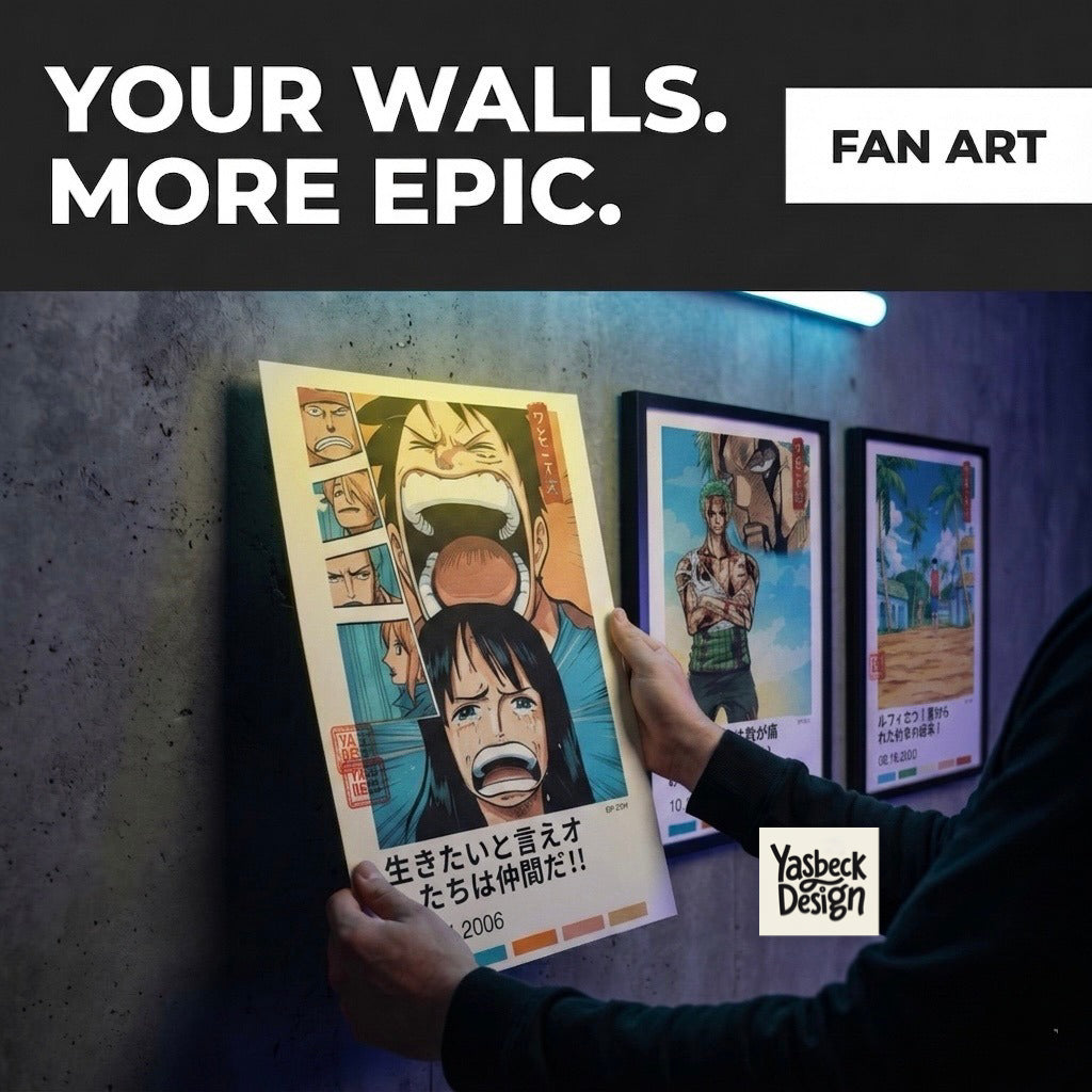 One Piece Poster, Luffy and Robin EP 278 Fan Art Print in Two Sizes